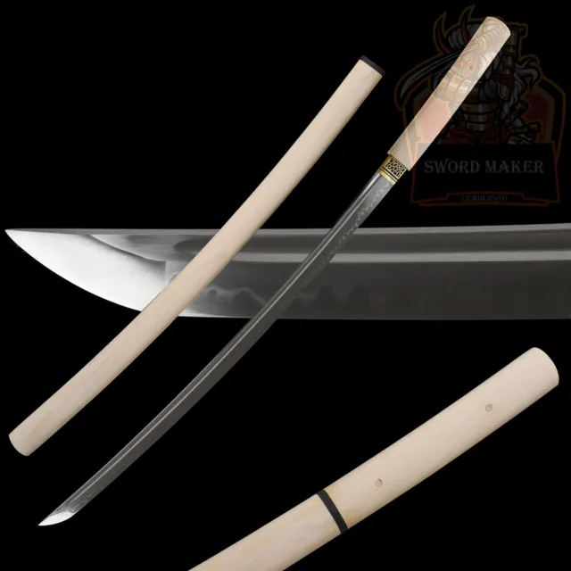 Clay Temperped T10 Steel Japanese Samurai Sword Katana Shirasaya Razor Sharp