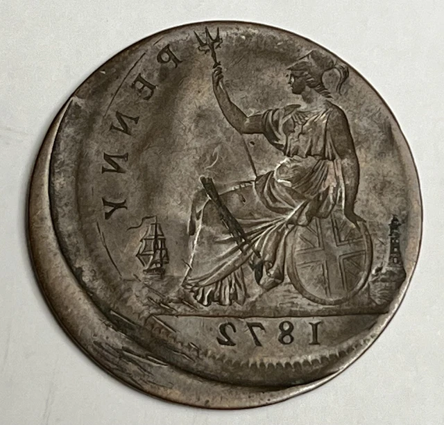 RARE 1872 Victoria Obverse Brockage Error Penny Off-Center Great Britain coin RARE 1872 Victoria Obverse Brockage Error Penny Off-Center Great Britain coin