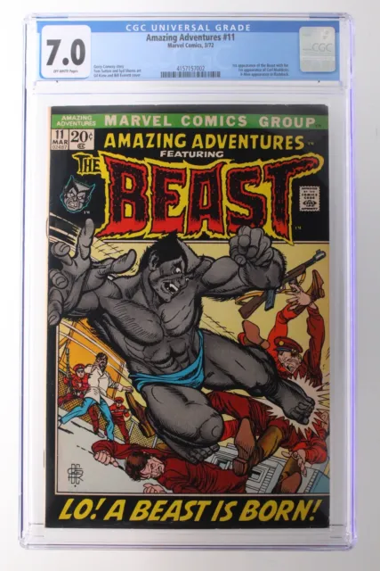 Amazing Adventures #11 - Marvel 1972 CGC 7.0 1st Appearance of the Beast with fu