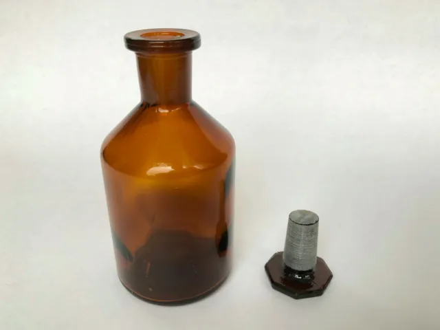 Apothekerflaschen Steilbrust Enghals braun 100 ml mit Schliffstopfen, 2 Stück 2