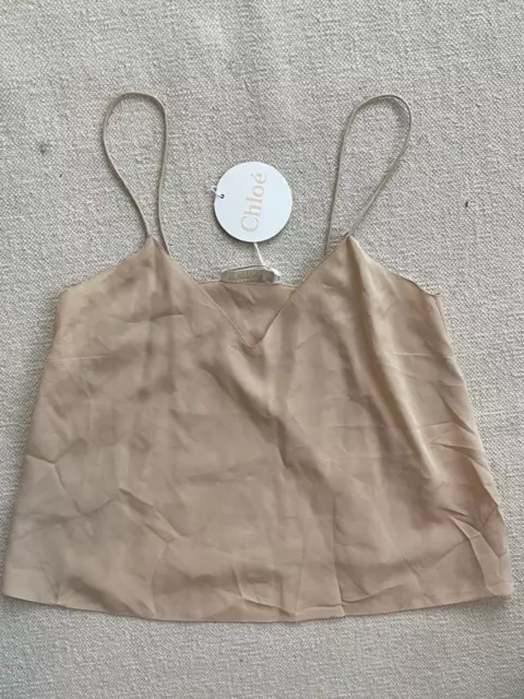 Chloe Beige V-Neck Tank top with Tags