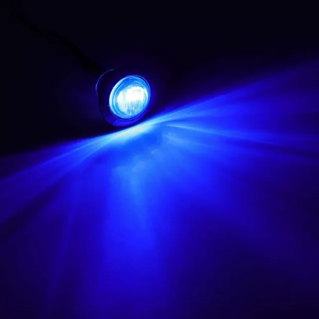 10X BLUE LED Mini Bullet Trailer Clearance Light 3/4