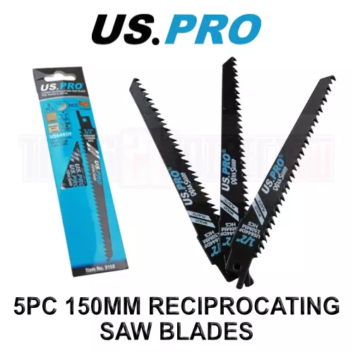 US PRO Tools 5 X Wood Reciprocating Recip Saw Blades US644DF 150mm Fast Cut 9168