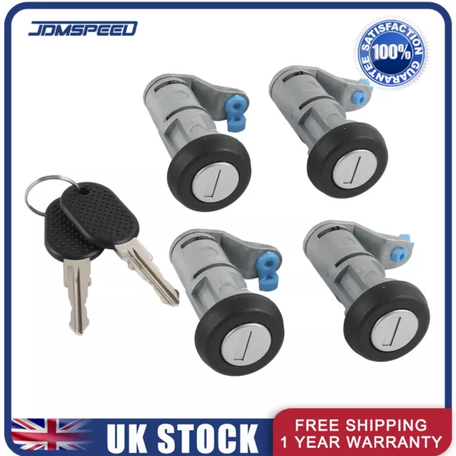 Set Of 4 Door Lock Barrel Cylinder & 2 Keys For Iveco Daily Mk3 Mk4 1999-2012