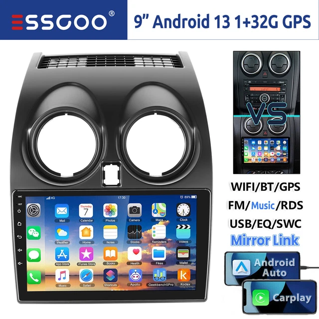 PER NISSAN QASHQAI J10 20072015 Apple Carplay Autoradio 32G Android 13