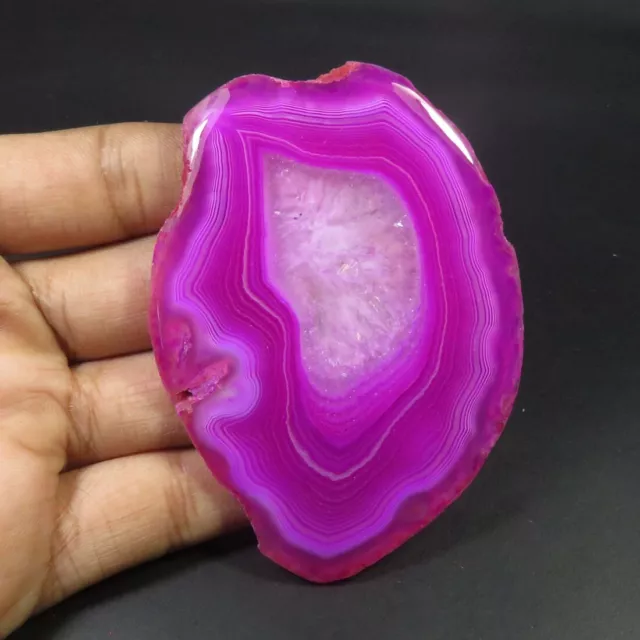 NICE~ Genuine Slice Agate Cabochon 77x57mm. Pink SLICE Geode Gemstone. SCL-1140