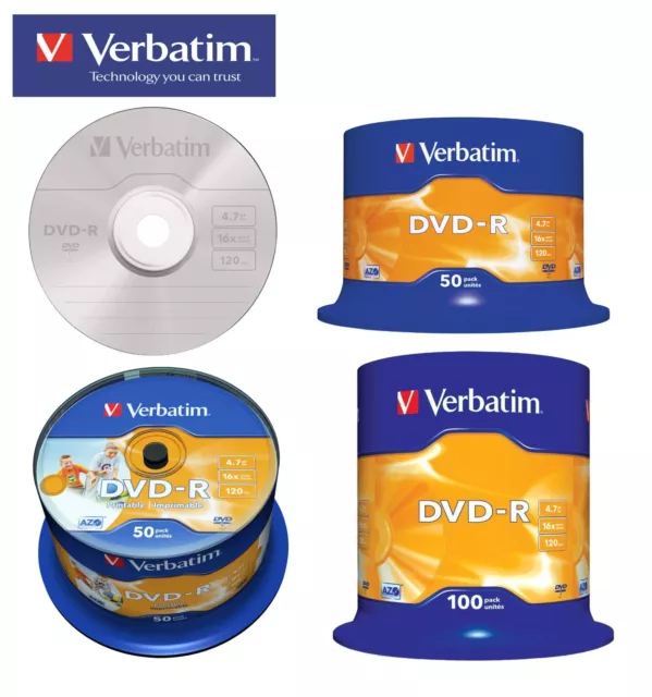 Genuine Verbatim DVD-R Blank Media 16x 4.7GB Various Discs Lot Simply the BEST !