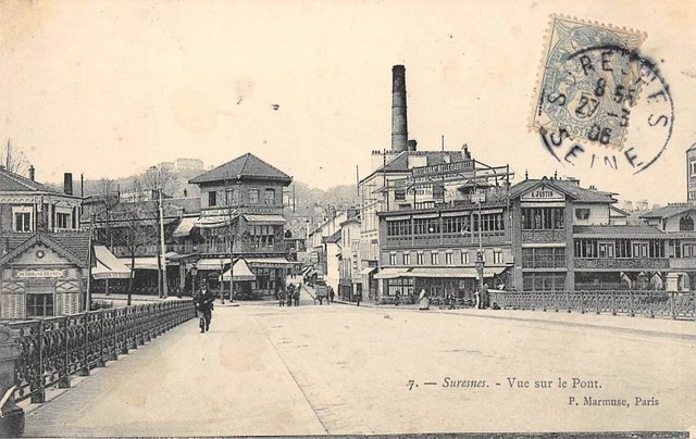 Cpa 92 Suresnes Bridge View