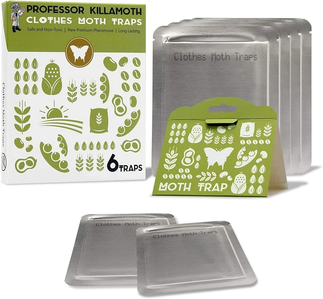 LIGHTSMAX CLOTH MOTH TRAP (6) SAFE NON-TOXIC no poison closet storage pest 7