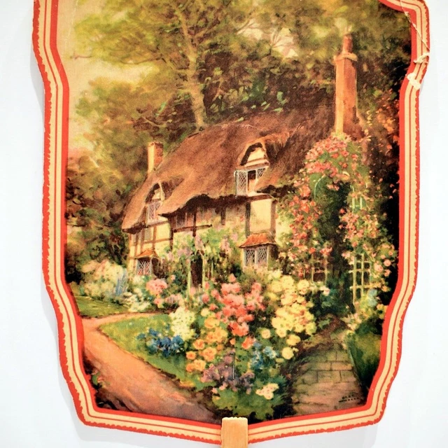 VINTAGE 1920S SWEET'S News Room Store Hand Fan Herkimer Mohawk New York