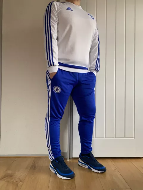 Tuta Da Uomo Adidas 2015 Chelsea Football Allenamento Completa Pantaloni Top Bottom Medium