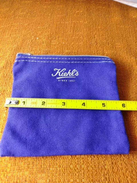 Sac à main à pochette à fermeture éclair bleue Kiehl's voyage 5"x 5,5" petit