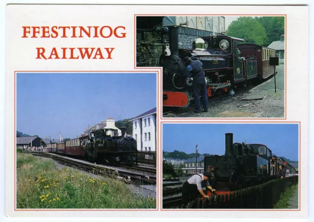 1990s Ffestiniog Railway Postcard Steam Engine Linda Mountaineer etc Unposted