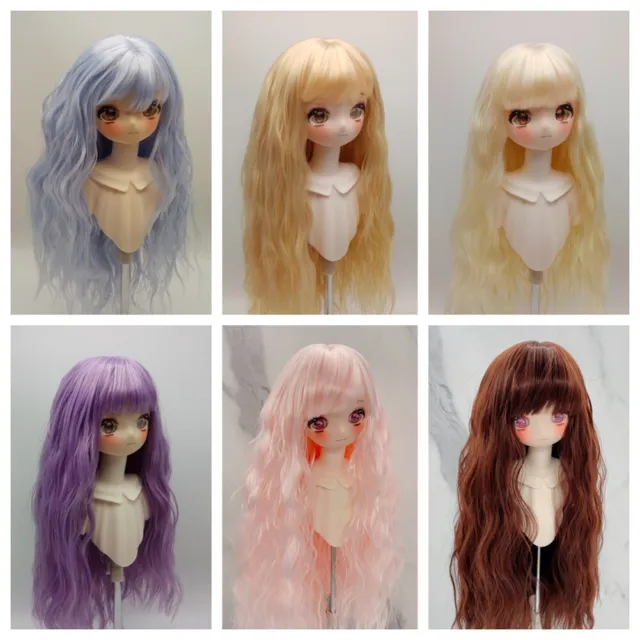 Dolls Long Wavy Wig with Bangs Soft Hair Accessories for 1/3 1/4 1/6 BJD SD Doll