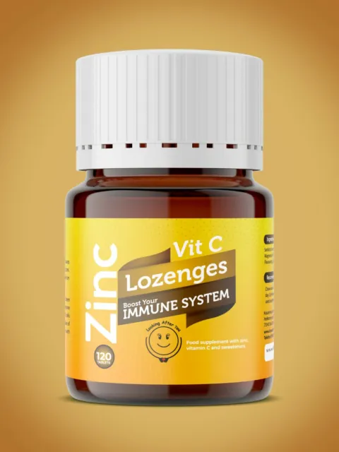 ZINC &  VIT C lozenges, boost immune system  chew suck fruity  ideal for kids