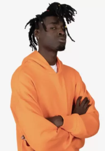 Men’s Op-Ed Gallerie Carpenter Bright Orange Hoodie Pullover Jacket Size Medium 2