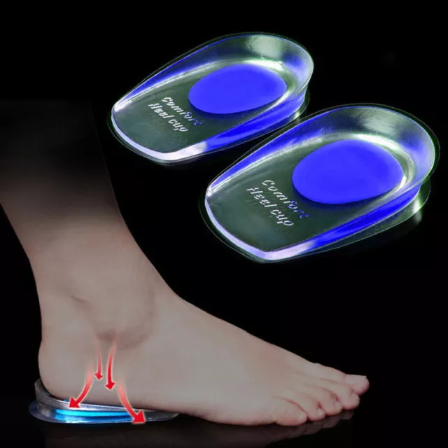 Heel Support Pad Cup Gel Silicone Shock Cushion Orthotic Insole Plantar Care#km