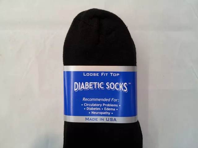 BEST QUALITY 18 pairs of Men's Black Diabetic Ankle Socks 10-13 size ...