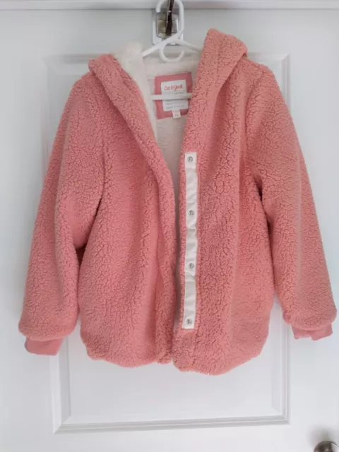 NWOT Girl Sherpa Cat & Jack Hoodie Pink Jacket - Size XL (14/16)