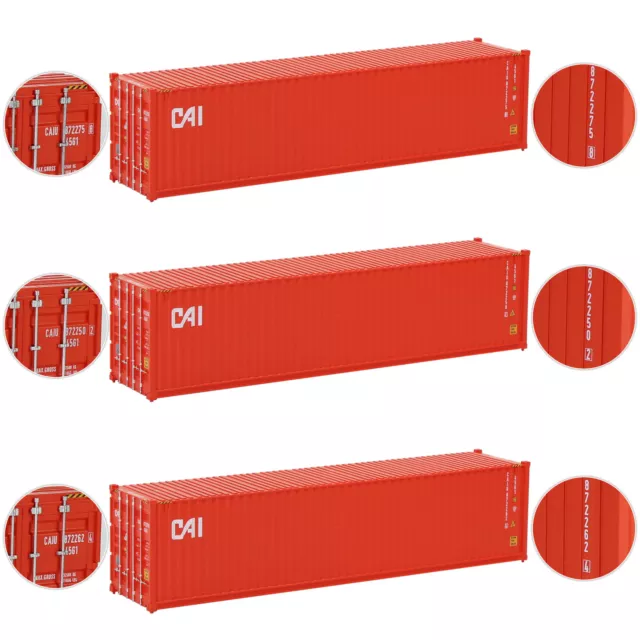 3pcs O Scale 40Ft 1:48 Conteneur De Fret Conteneur D'expédition De 40Ft 2