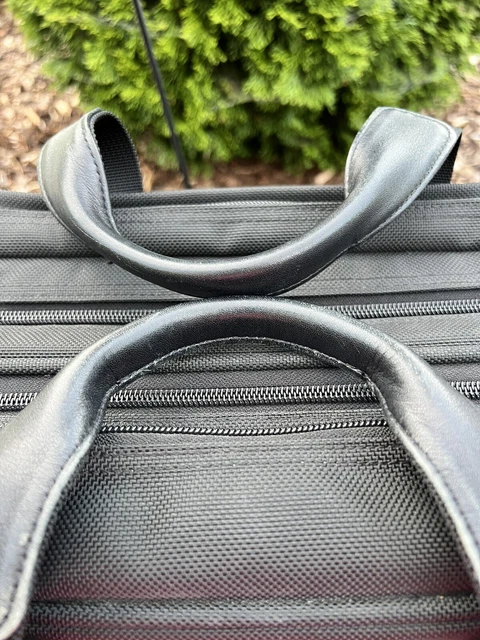 TUMI Alpha Deluxe Expandable Wheeled Rolling Briefcase Black Travel Bag 3