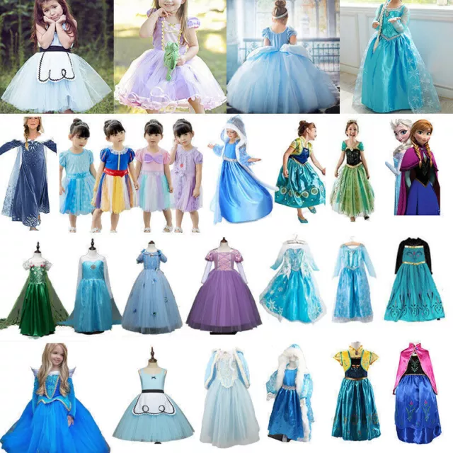 Baby Girls Elsa Princess Ball Gown Cinderella Cosplay Costume Party Fancy Dress