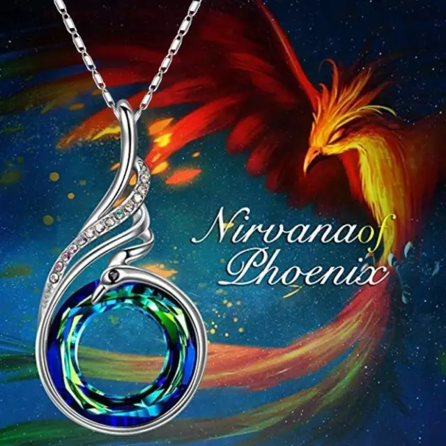 Women Elegant Colorful Crystal Gradient Pendant Peacock Necklace Jewelry Gift