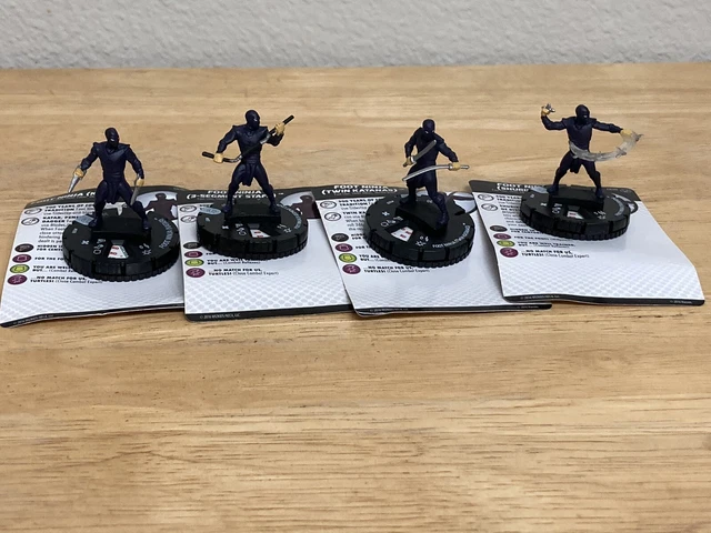 Heroclix 4 piece lot Teenage Mutant Ninja Turtles TMNT 2 Foot Ninja (Soldier)