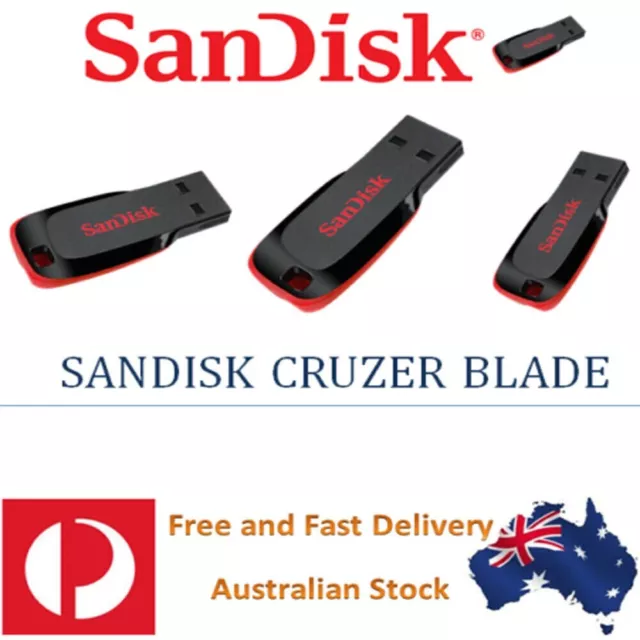 SanDisk Flash Drive Cruzer Blade 16GB 32GB 64GB 128GB 256GB USB  Memory Stick
