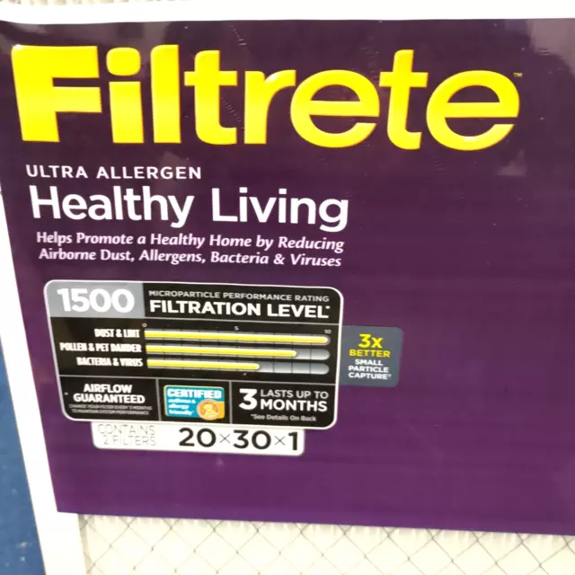 Filtrete by 3M 20x30x1 Luftfilter MPR 1500 MERV 12 gesundes Leben Ultraallergen 3