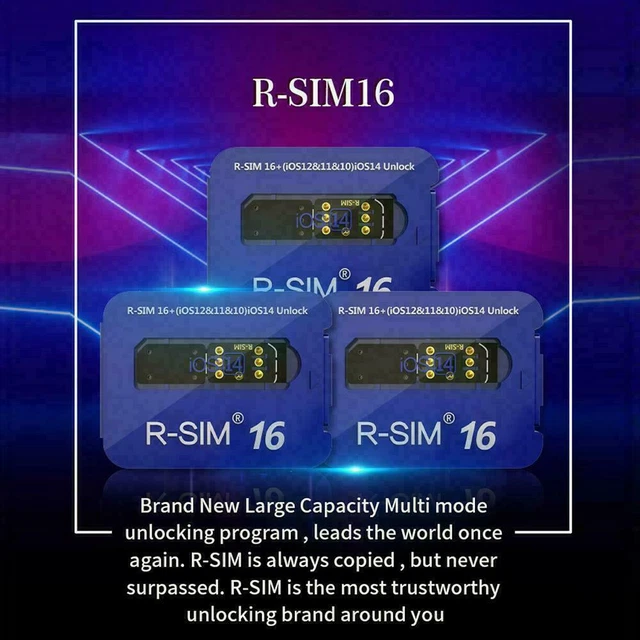 Upgrade RSIM 16 Nano Unlock Card for iPhone 13 Pro 12 Pro Max X XS Max 8 iOS15YU