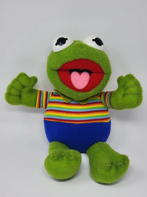80s Hasbro Softies KERMIT the Frog Muppet Babies Stuffed Plush 1983 Vintage