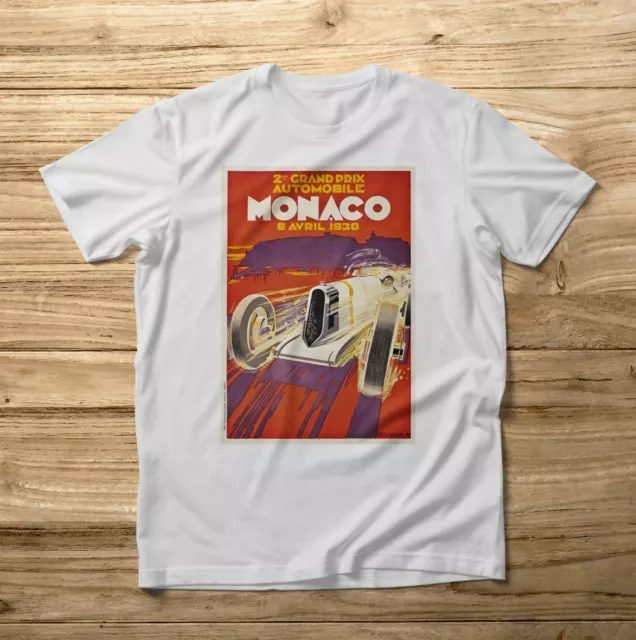 T-SHIRT MAGLIETTA vintage Monaco avril 1930 Grand Prix Automobile corsa gara TOP