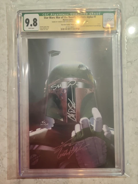 Cgc 9.8 Star Wars War Of The Bounty Hunters Alpha #1 Signed By Soule Mcniven Lee