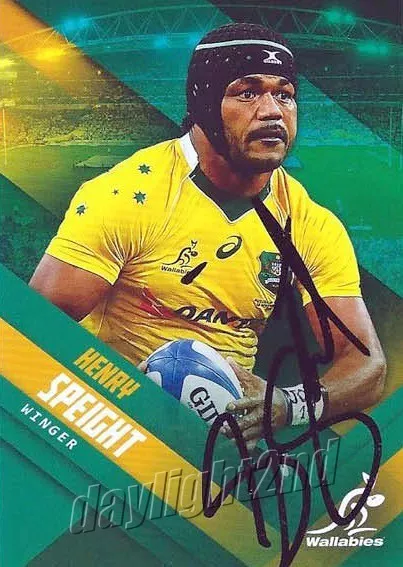 ✺Signed✺ 2017 WALLABIES Rugby Union Card HENRY SPEIGHT