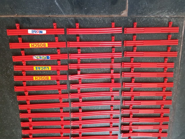 x VINTAGE SCALEXTRIC ARMCO BARRIERS  RED  GOOD TABS