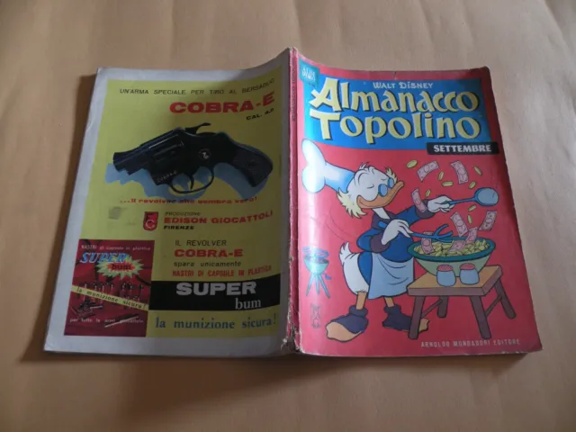 Almanacco Topolino 1963 N.9 Mondadori Disney Orig. M.buono No Bollino+Cedola+Fig