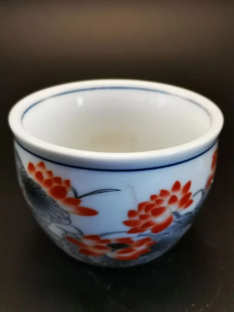 Exquisite Workmanship Old Chinese Lotus Leaves And Flowers Porcelain Cup Y52