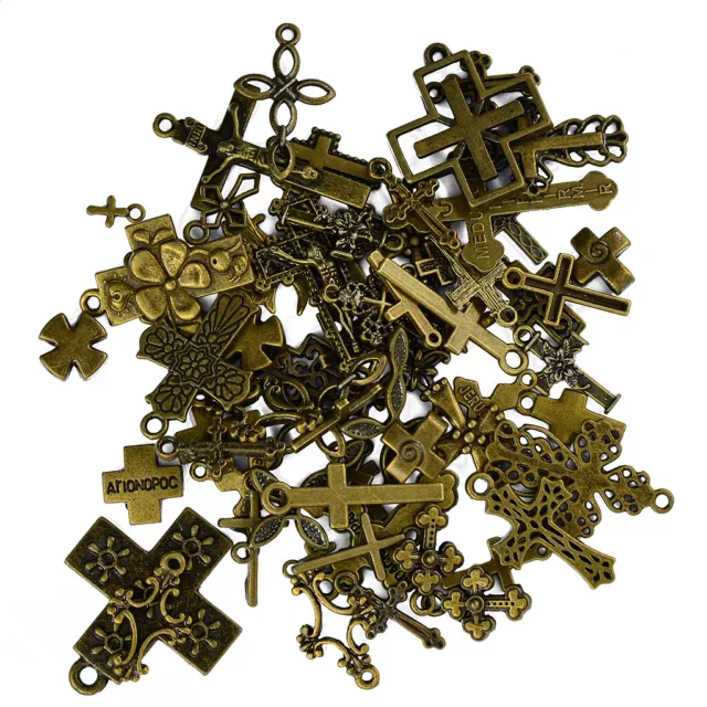 Lot De 50 Pièces Assorties De Pendentifs à Breloques En Forme De Croix En