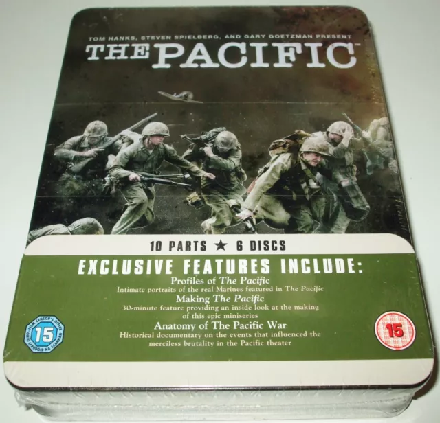 The Pacific DVD Complete Series Metal Tin Box Set HBO Tom Hanks War Drama WWII