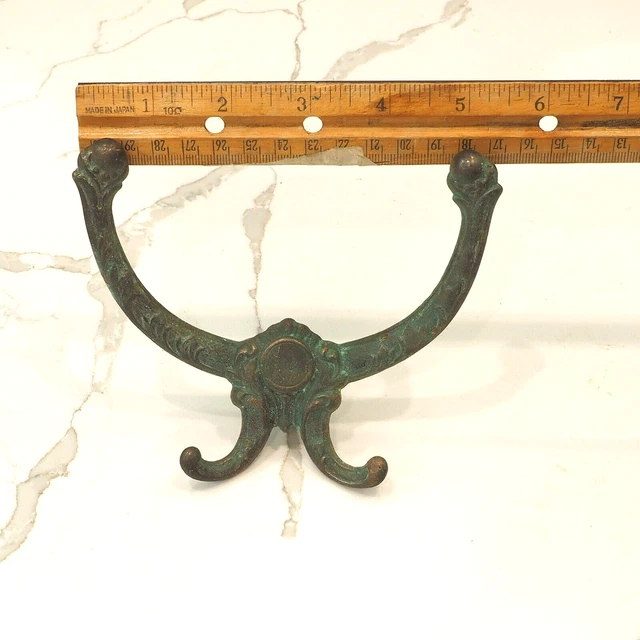 Antique Cast Iron Hall Tree Decorative Double Hat Coat Hook, Salvaged Hook