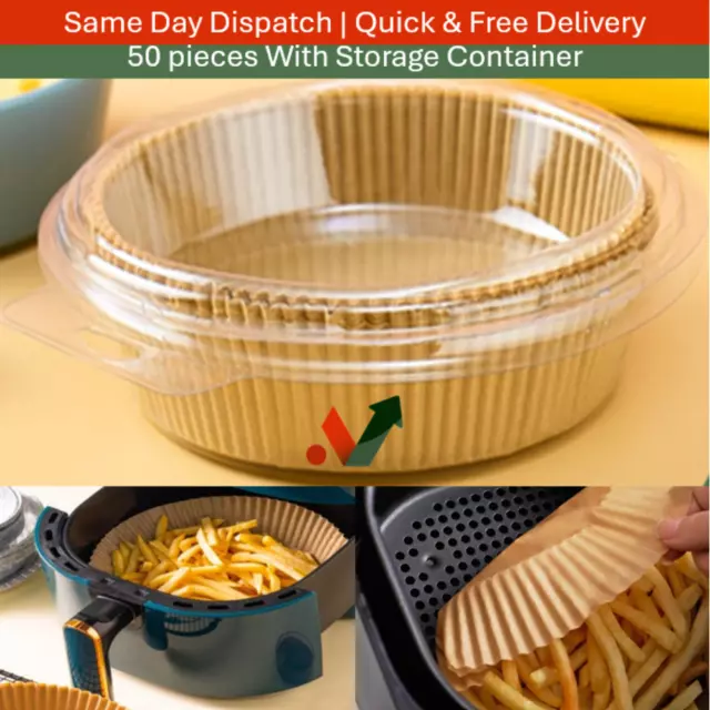 Air Fryer Disposable Non-Stick Baking Steamer Paper Liner Parchment Round 60pcs