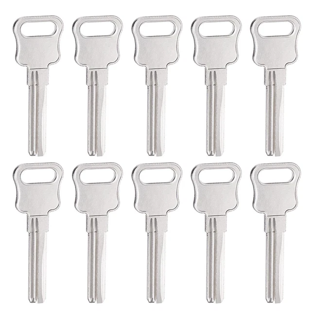 Key Blank, 35mm Length 2 Slot Brass New Uncut Replacement Accessories, 10 Pcs