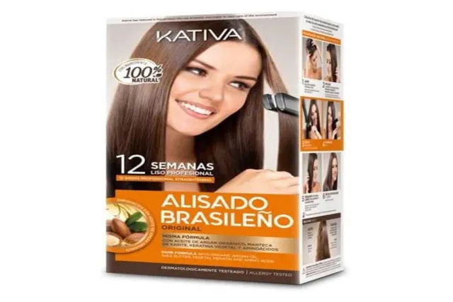 KATIVA Brazilian Straightening Kit Professional Home Straightening Treatment ...