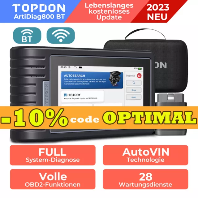 TOPDON AD800 BT Profi Auto Diagnosegerät KFZ ALLE SYSTEME OBD2 Scanner ECU Lesen