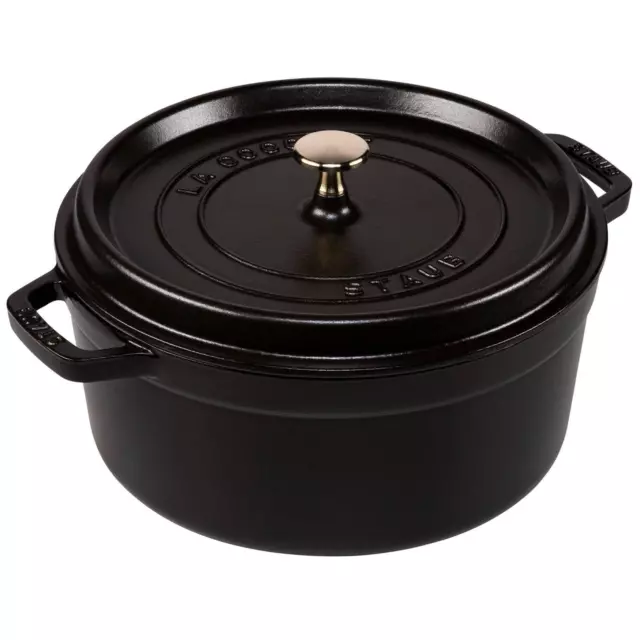 Staub La Cocotte 26cm rund, schwarz, Gusseisen