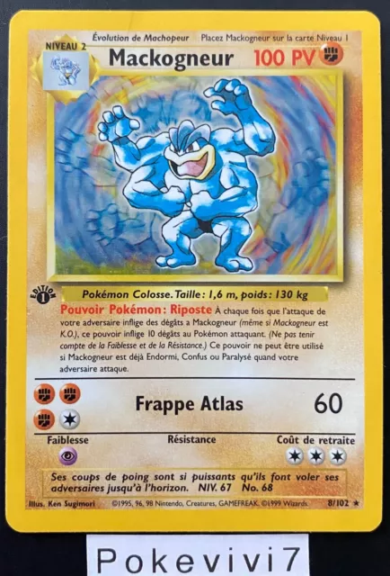 Carte Pokemon MACKOGNEUR 8/102 Holo Set de Base EDITION 1 Wizards FR