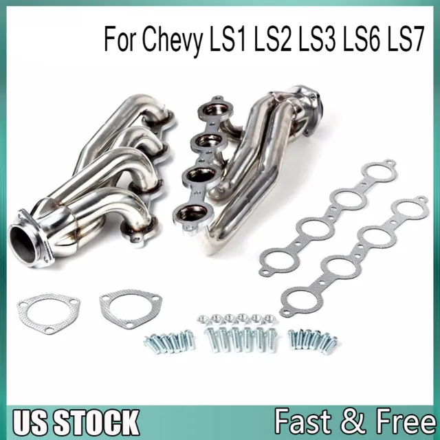 For Chevy Chevelle Camaro LS1 LS2 LS3 LS6 LS7 LS Engines Steel Exhaust Headers