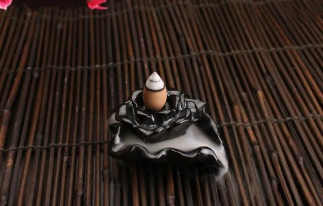 1pc Handmade Ceramic Lotus Incense Burner Holder Buddhist Supplies