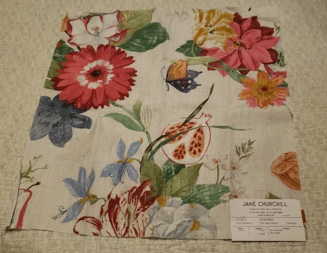 Jane Churchill Viscose/Linen Fabric 17" X 18" IPANEMA